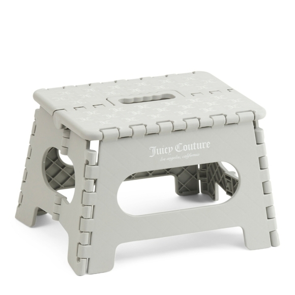 🔹️Juicy Couture 🔹️Light Gray 9" Foldsble Step Stool - Picture 1 of 1